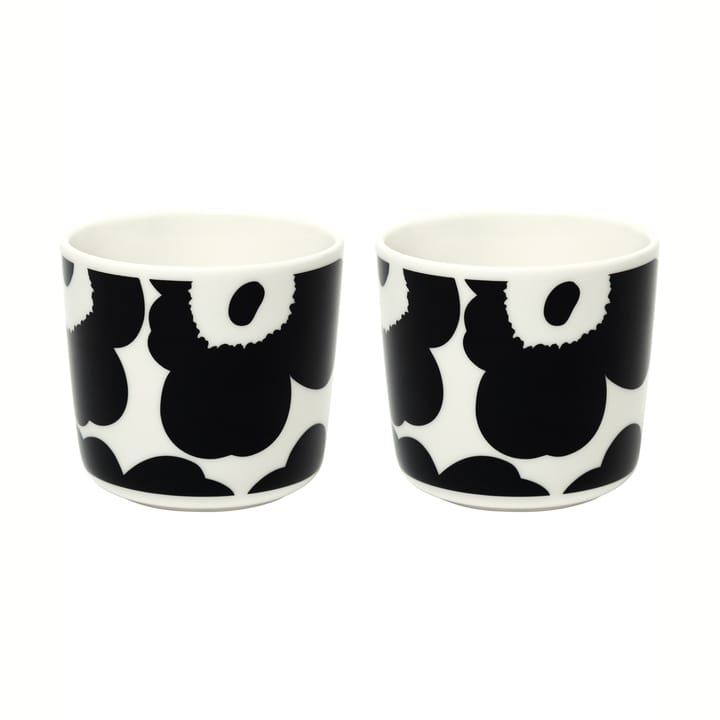 Unikko cup without handle 20 cl 2 pack, white-black Marimekko