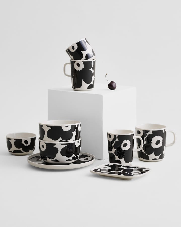 Unikko cup without handle 20 cl 2 pack, white-black Marimekko