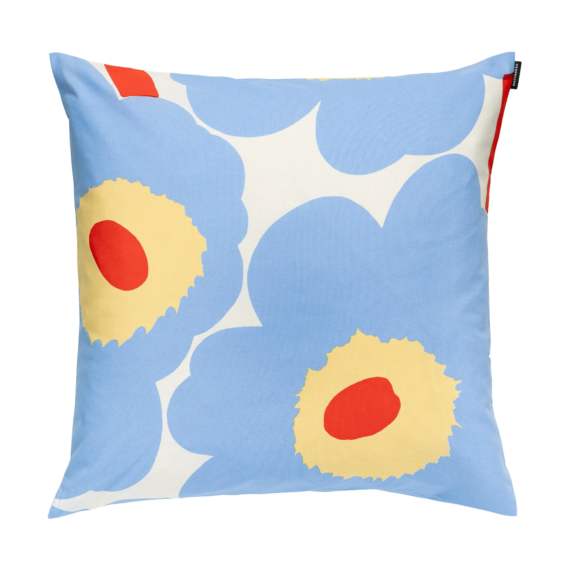 Unikko cushion cover 50x50 cm, White-light blue-orange red-melon Marimekko