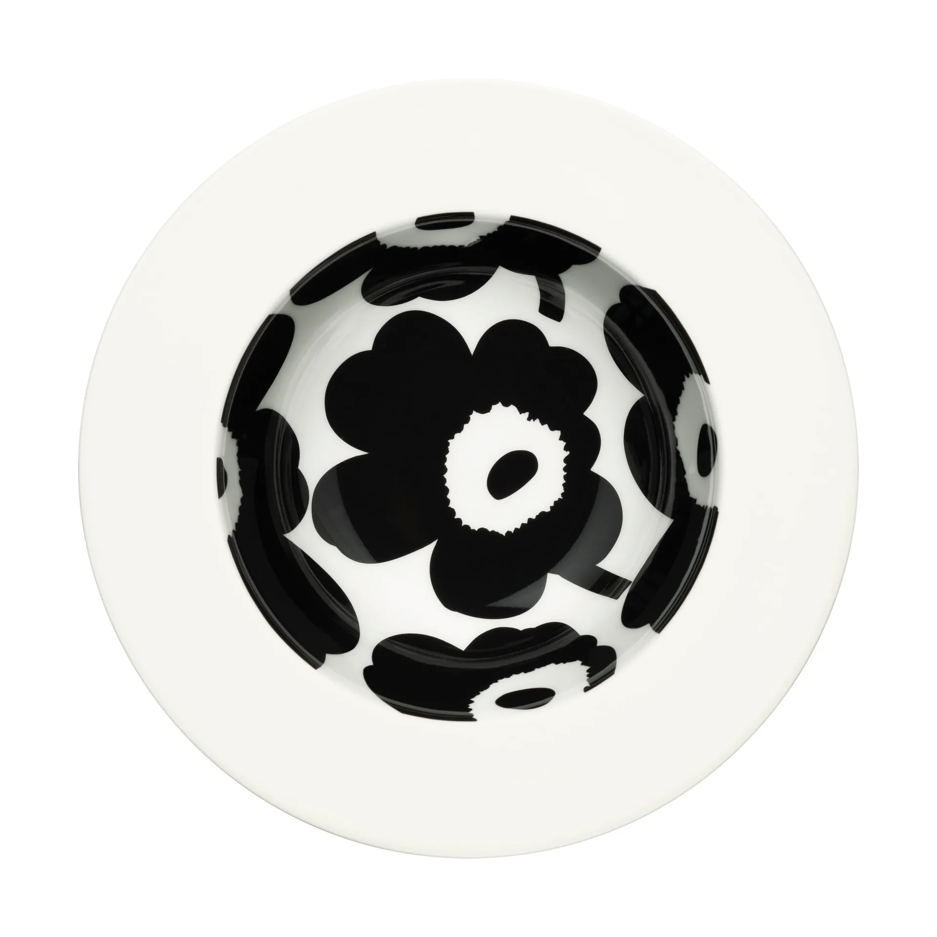Unikko deep plate Ø20 cm, White-black Marimekko