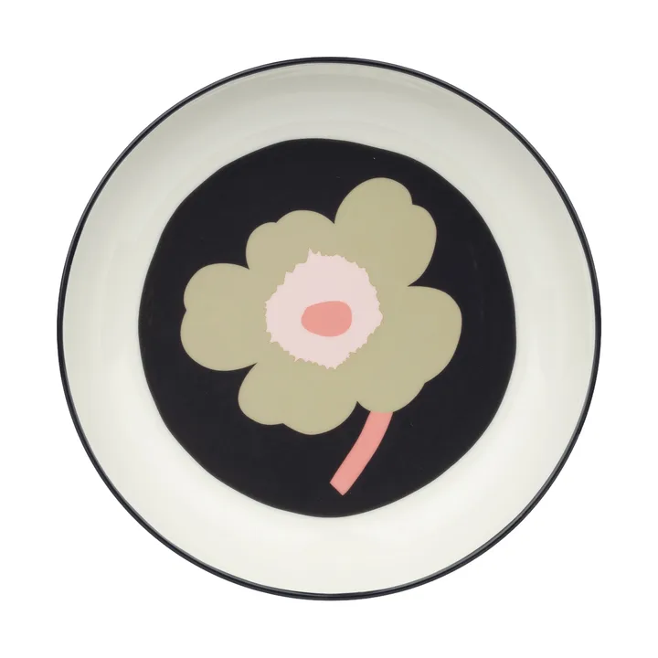 Unikko deep plate Ø20.5 cm - Off white-charcoal-sand-pink - Marimekko