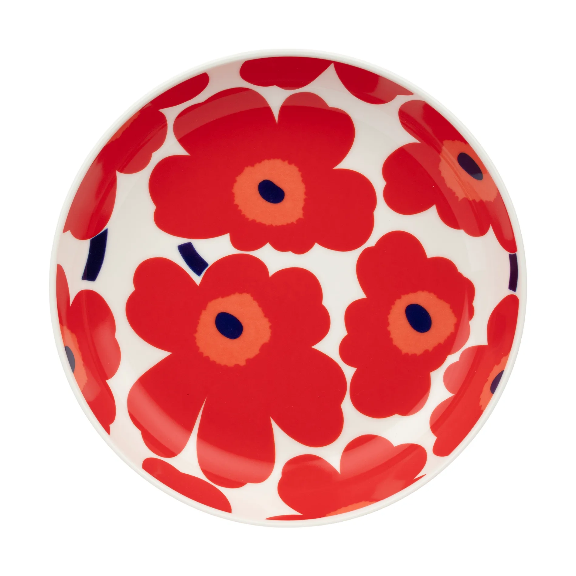 Unikko deep plate Ø20.5 cm, White-red-blue Marimekko