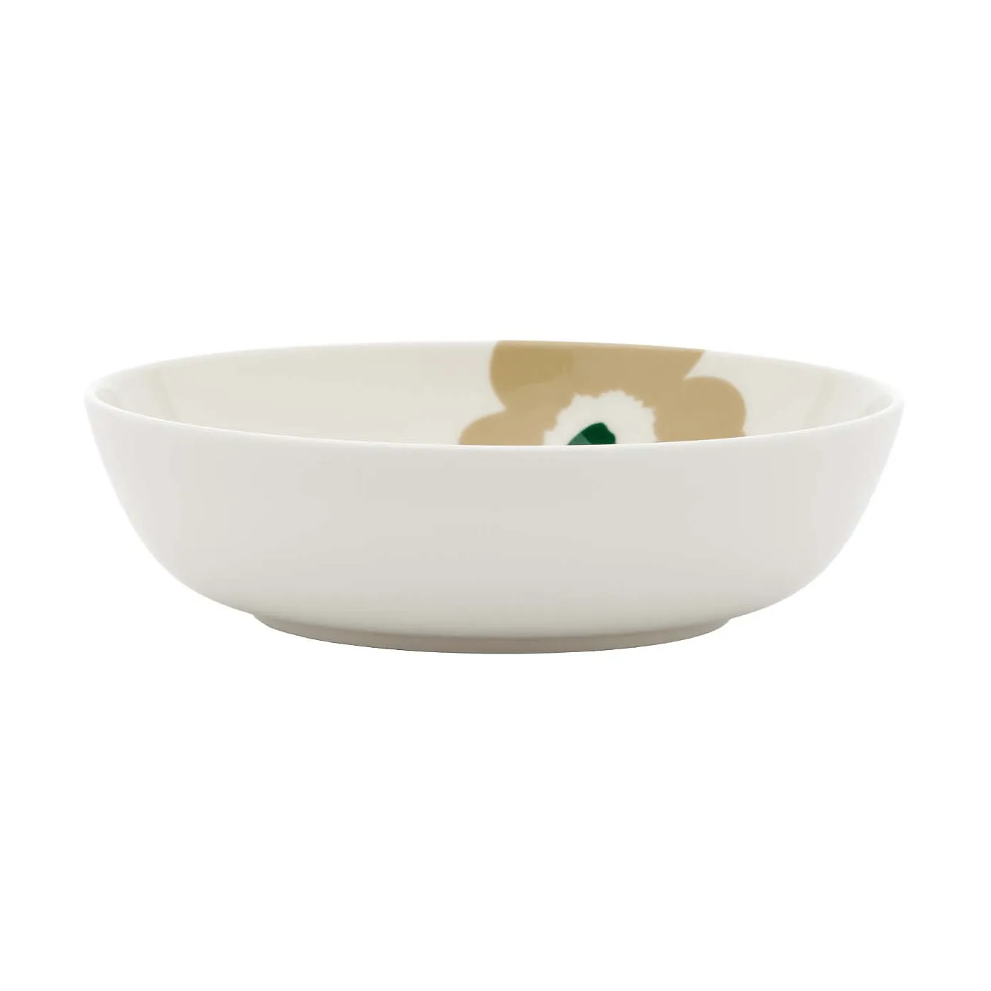 Unikko deep plate, Beige-white-light sand-dark green Marimekko