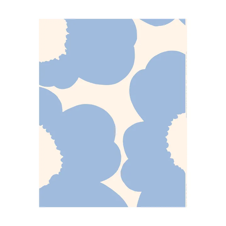 Unikko fabric - Light blue-cotton satin - Marimekko
