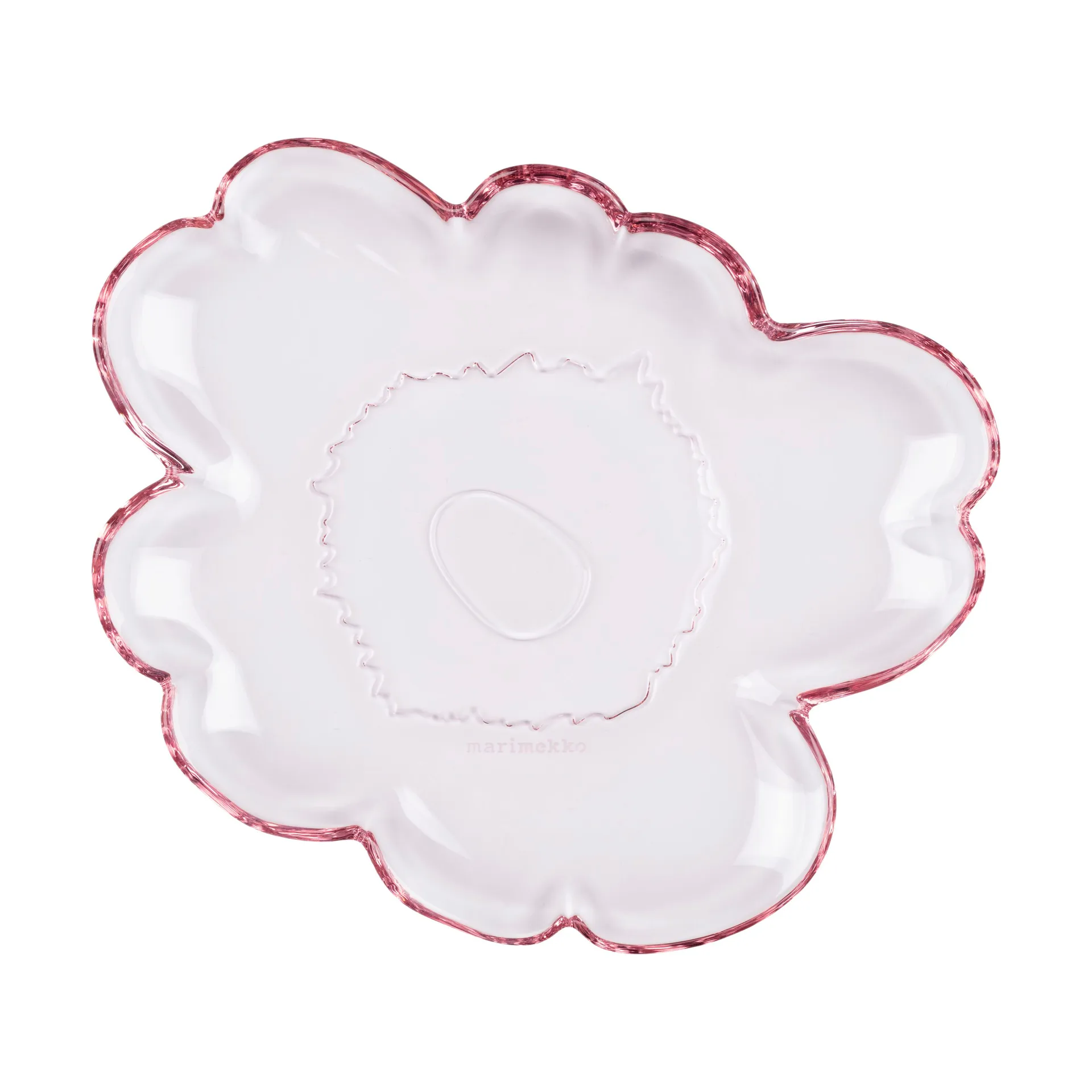 Unikko glass plate 20 cm, Light pink Marimekko