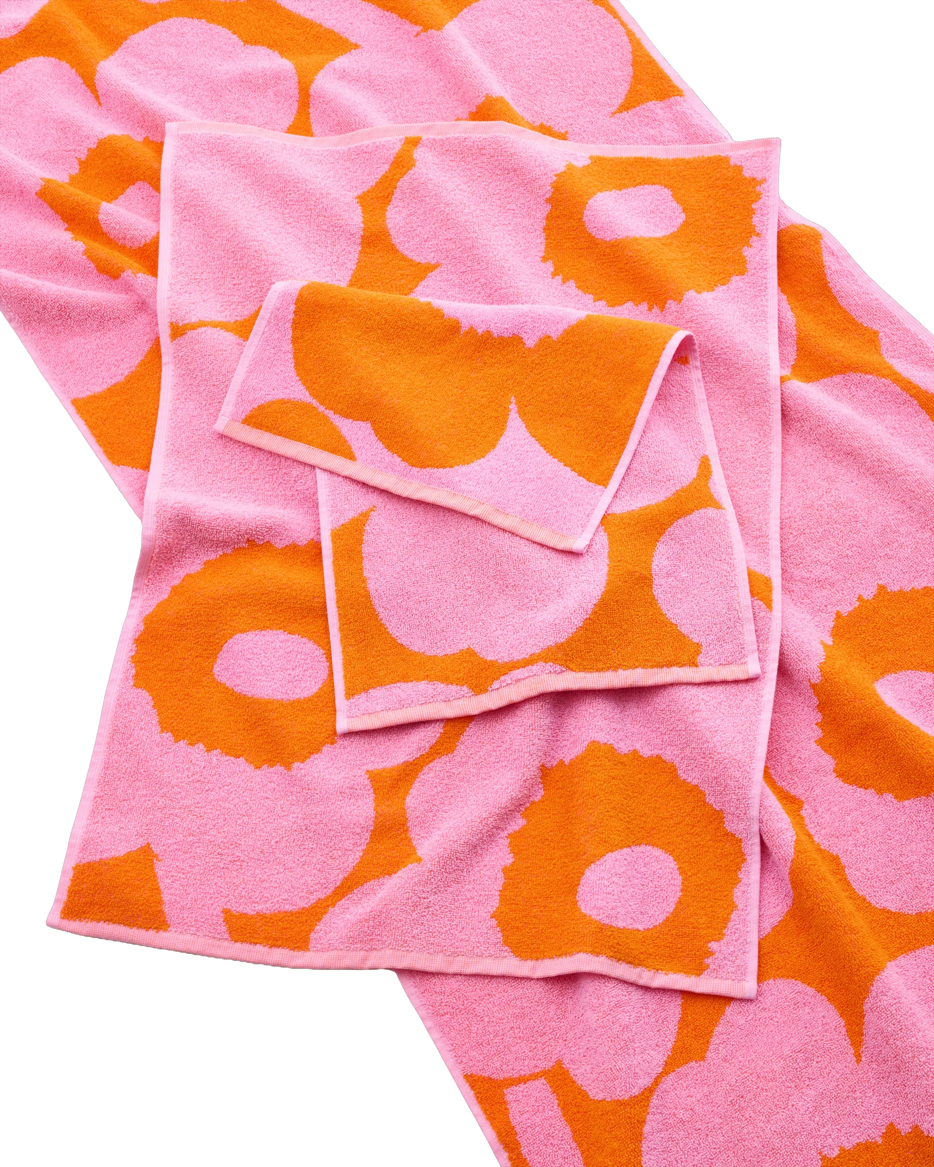 Unikko guest towel 30x50 cm, Orange-pink Marimekko