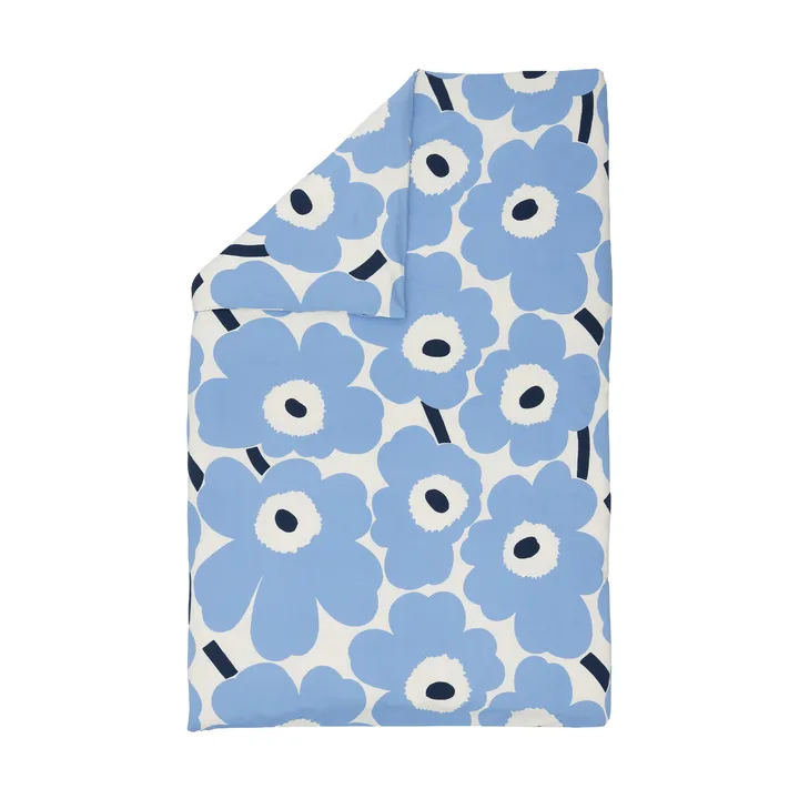 Unikko jersey duvet cover - Off white, light blue, navy, 150x210 cm - Marimekko