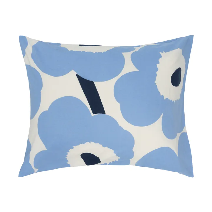 Unikko jersey pillowcase - Off white, light blue, navy, 50x60 cm - Marimekko