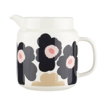 Unikko jug 1.25 L - Off white-charcoal-sand-pink - Marimekko