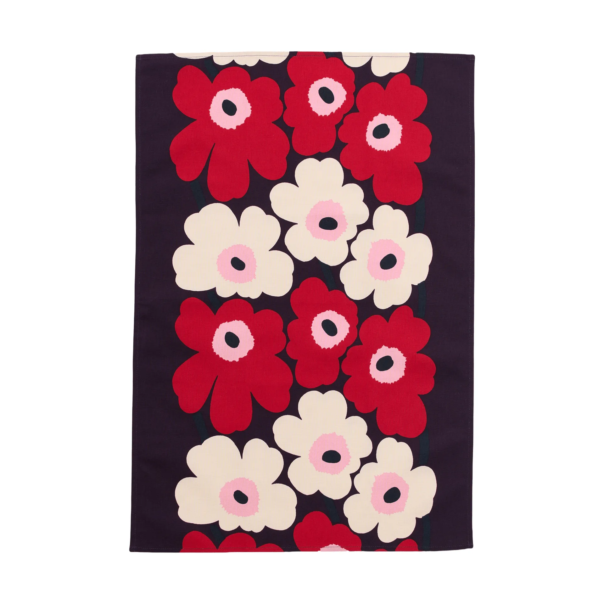 Unikko kitchen towel 47x70 cm, Plum-cranberry-off white-rose Marimekko