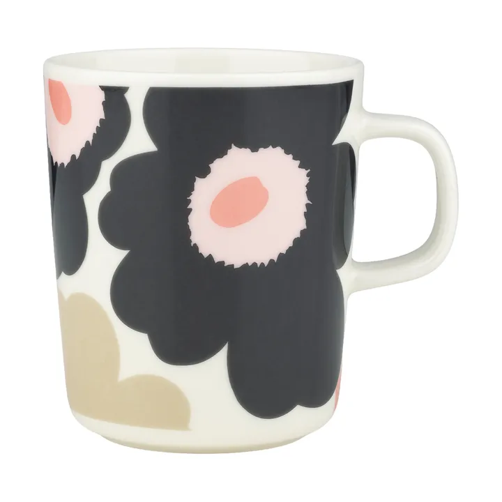 Unikko mug 25 cl - Off white-charcoal-sand-pink - Marimekko