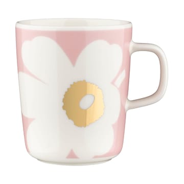 Unikko mug 2.5 dl 2 pack - White-Light pink-gold - Marimekko
