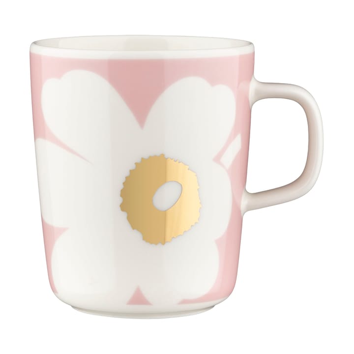 Unikko mug 2.5 dl 2 pack, White-Light pink-gold Marimekko