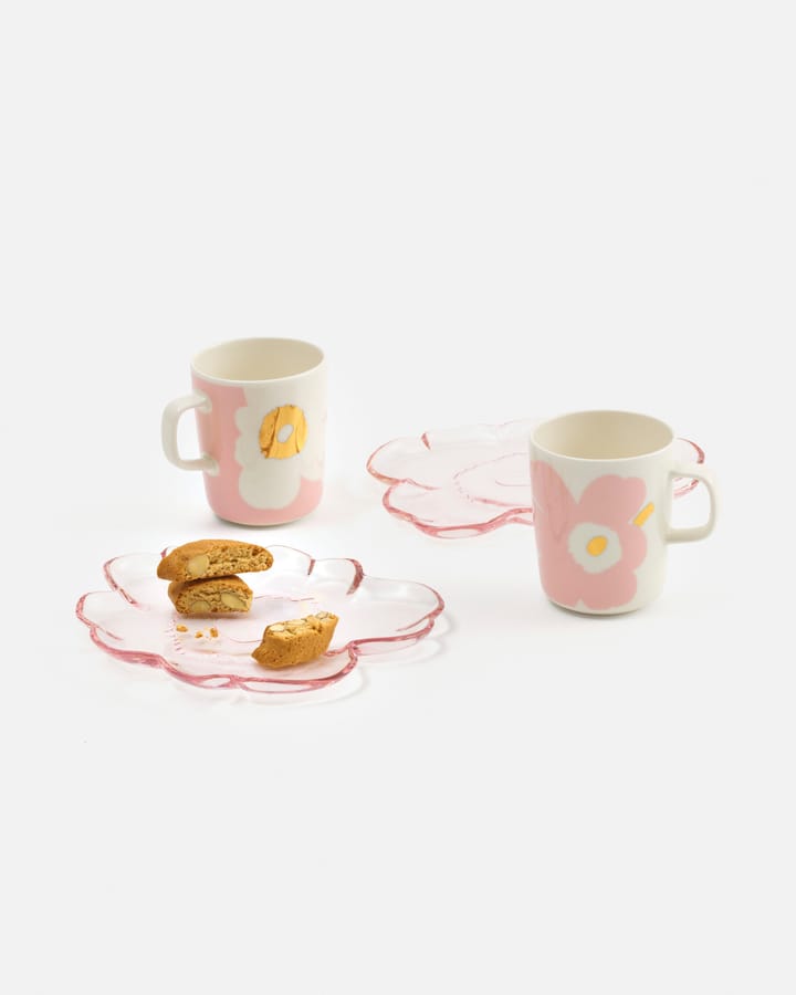 Unikko mug 2.5 dl 2 pack, White-Light pink-gold Marimekko