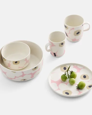 Unikko mug 40 cl - Off white-pink-sand-charcoal - Marimekko