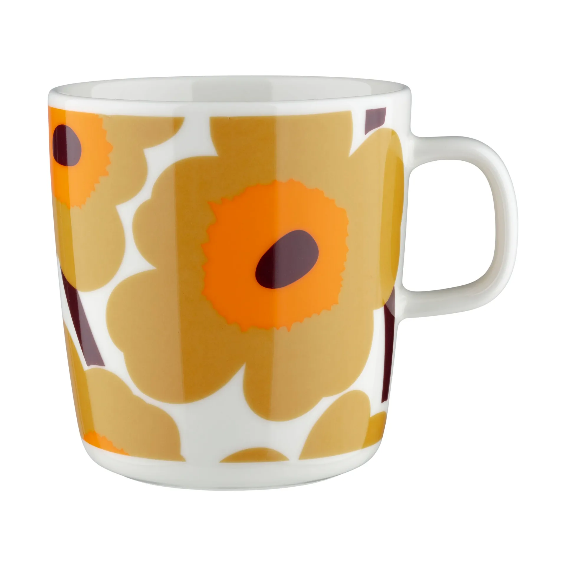 Unikko mug 40 cl, White-caramel-warm orange Marimekko