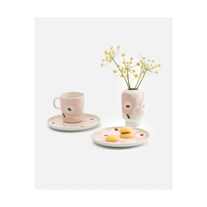 Unikko mug 40 cl, White-light pink-chestnut Marimekko