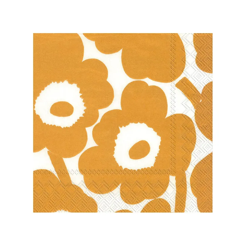 Unikko napkins 33x33 cm 20-pack, white-gold Marimekko
