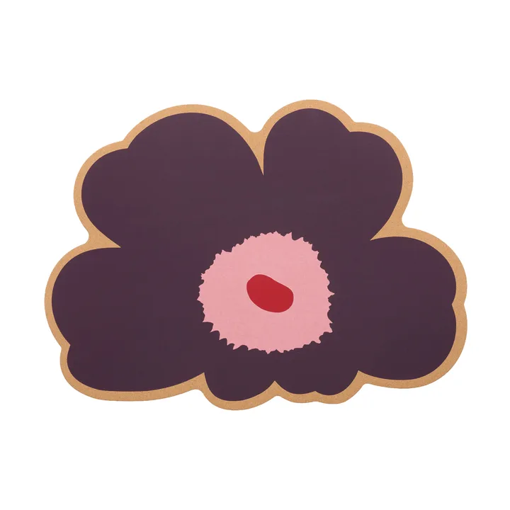 Unikko placemat - Cork-plum-pink-cranberry - Marimekko