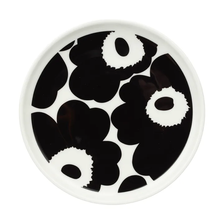 Unikko plate Ø13.5 cm - Black-White - Marimekko