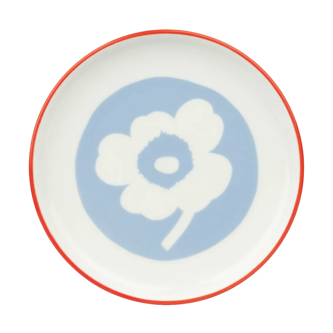 Unikko plate Ø13.5 cm, White-light blue-orange red Marimekko