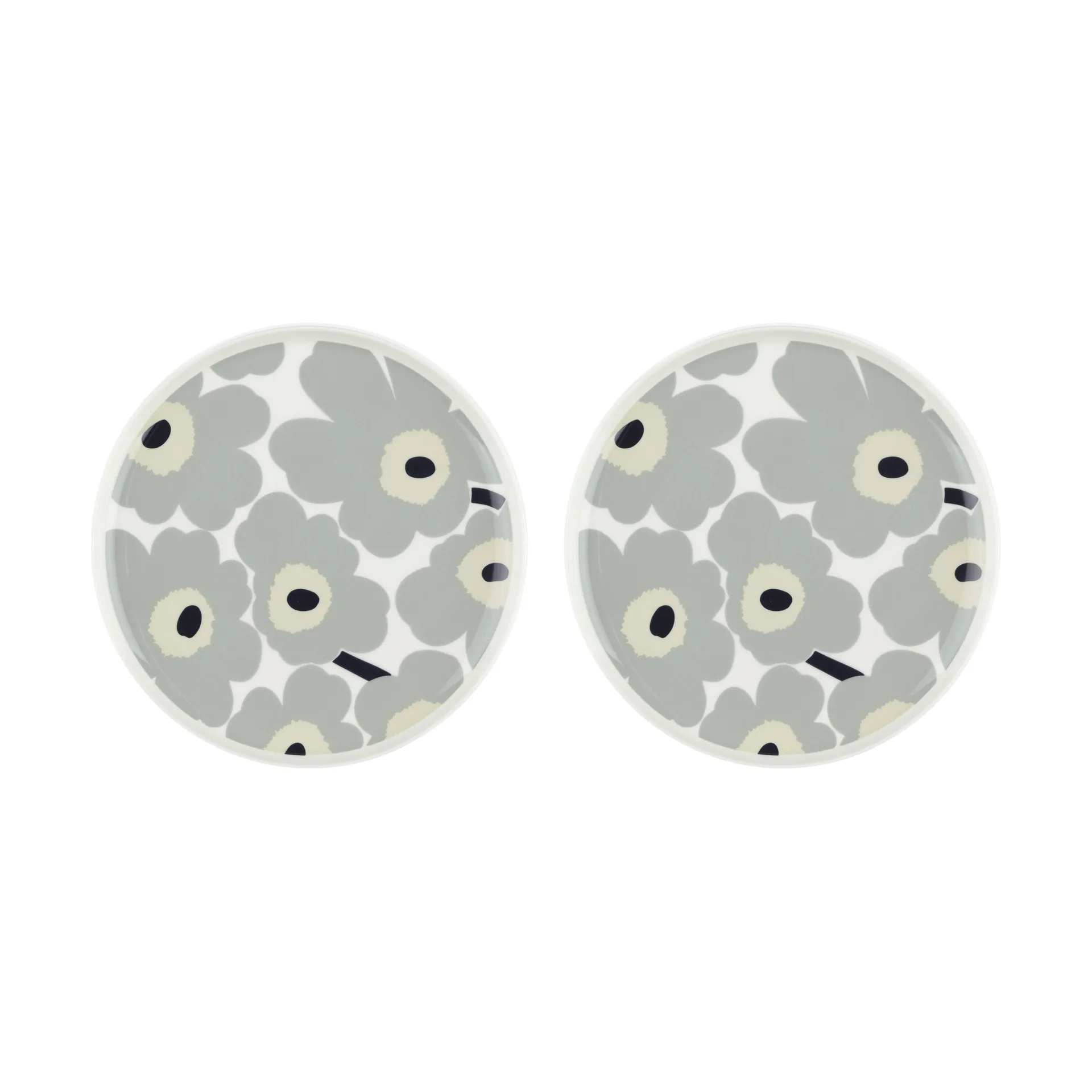 Unikko plate Ø25 cm 2-pack, White-light grey-sand-dark blue Marimekko