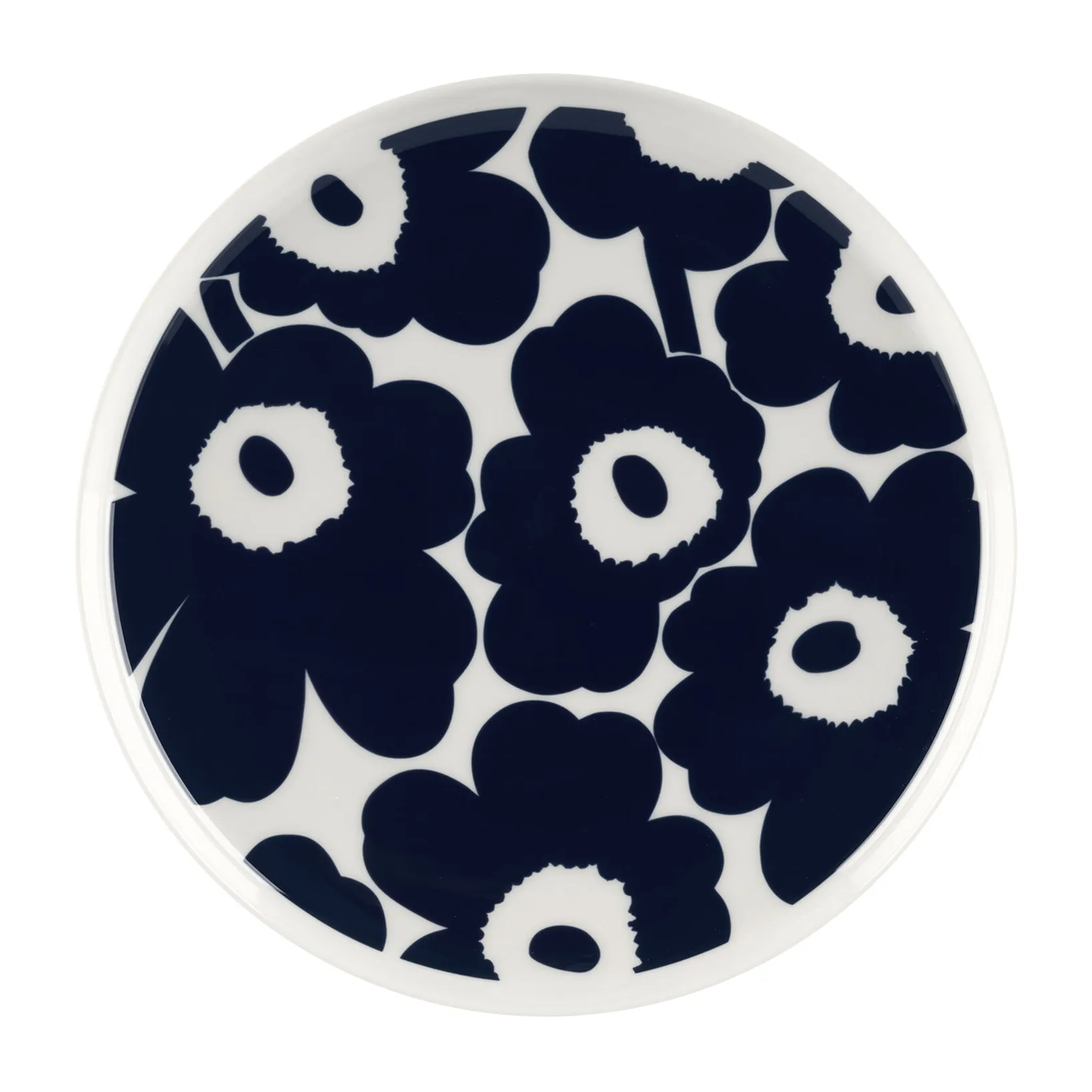 Unikko plate Ø25 cm, White-dark blue Marimekko
