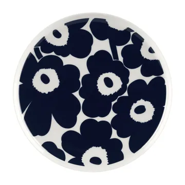 Unikko plate Ø25 cm - White-dark blue - Marimekko
