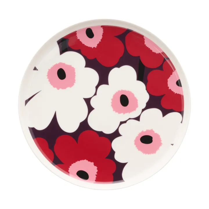 Unikko plate Ø25 cm - White-plum-cranberry-pink - Marimekko