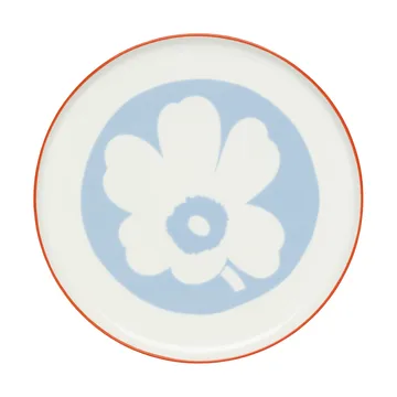 Unikko serving platter - White-light blue-orange red, Ø24 cm - Marimekko