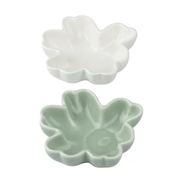 Unikko Shape bowl Ø11 cm 2 pieces - White-light green - Marimekko
