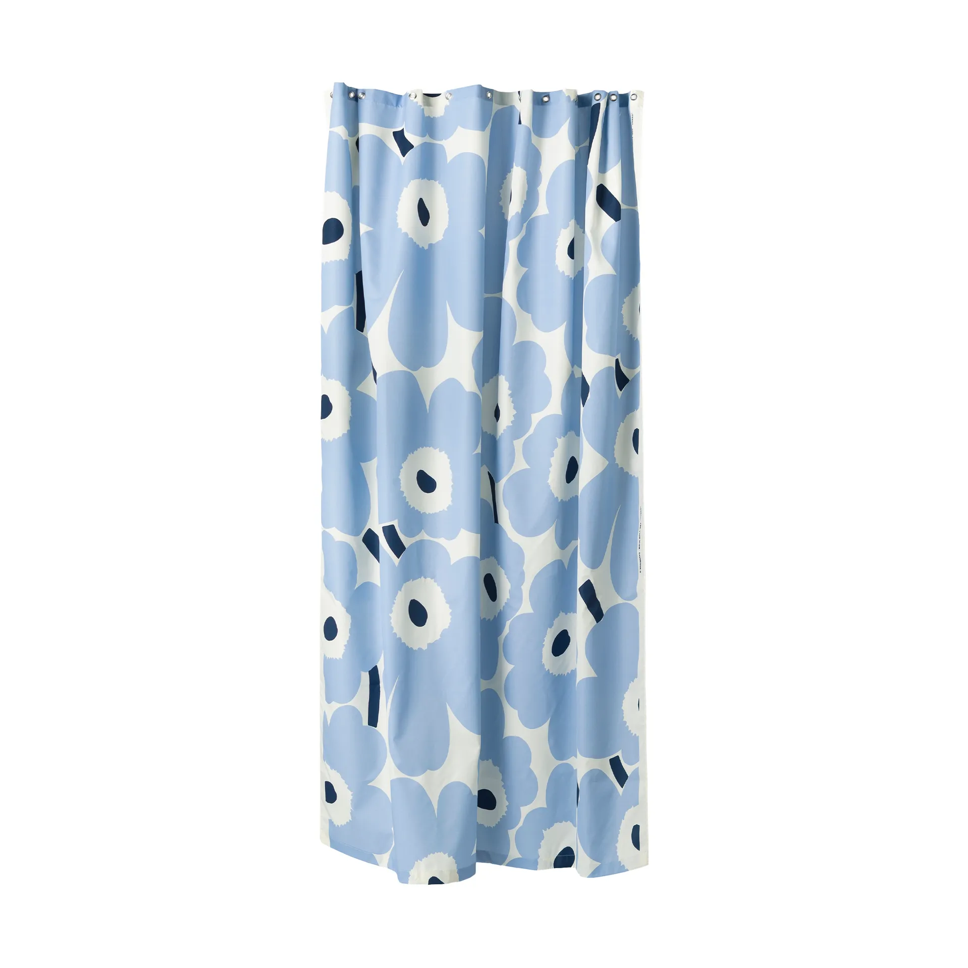 Unikko shower curtain, Off white, light blue, navy, 180x200 cm Marimekko