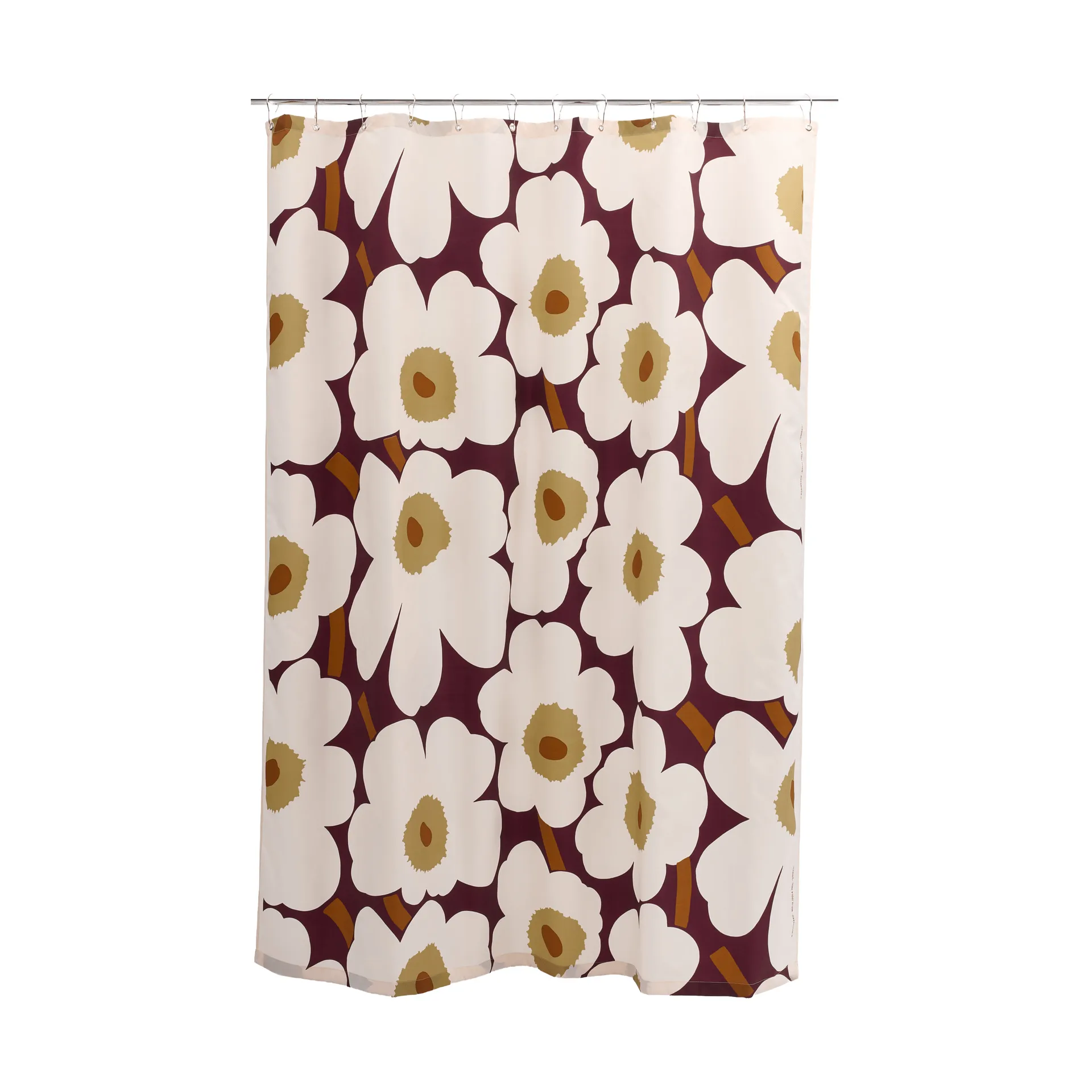 Unikko shower curtain, Plum-pink-elmwood-toffee Marimekko