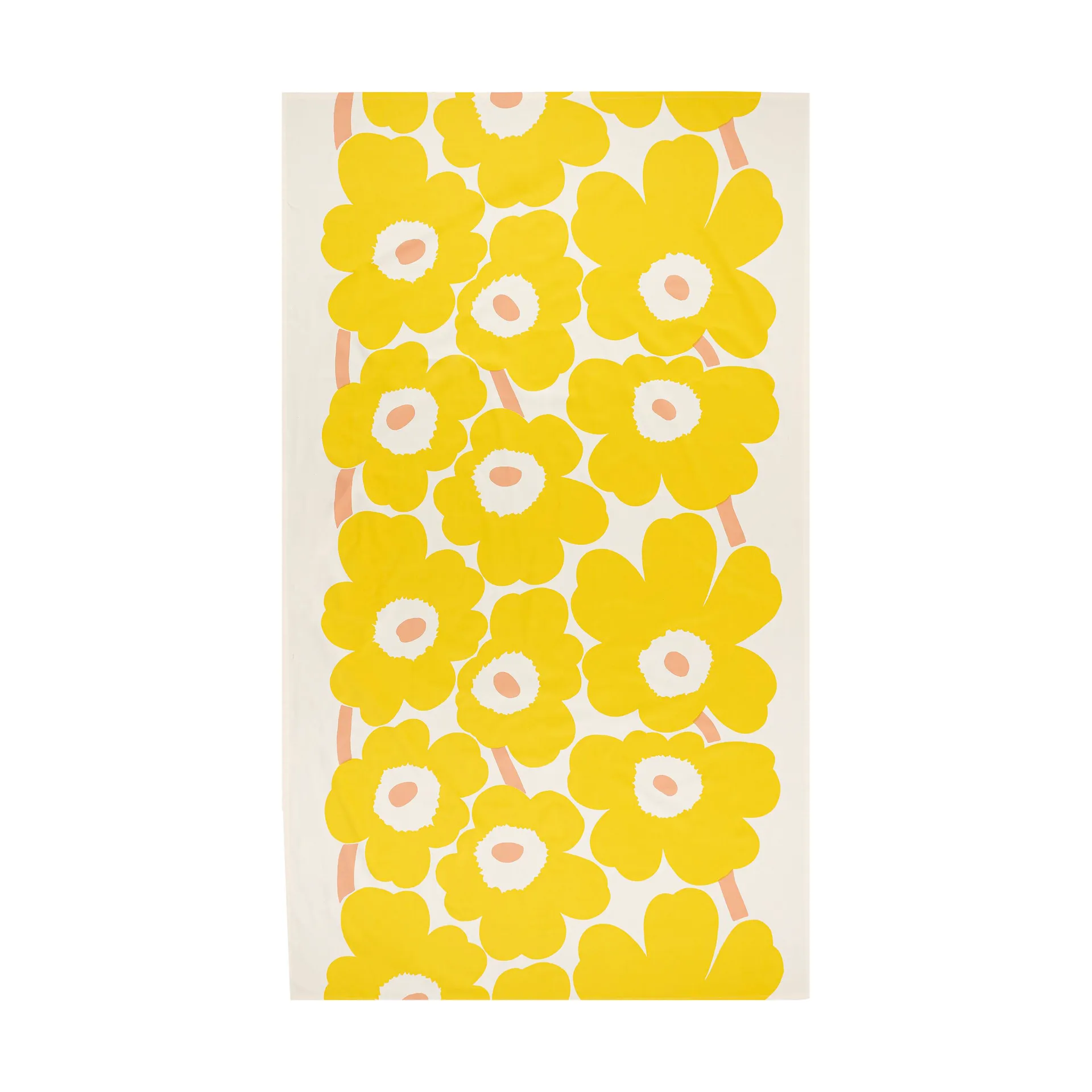 Unikko tablecloth 140x250 cm, Cotton-yellow-pink Marimekko