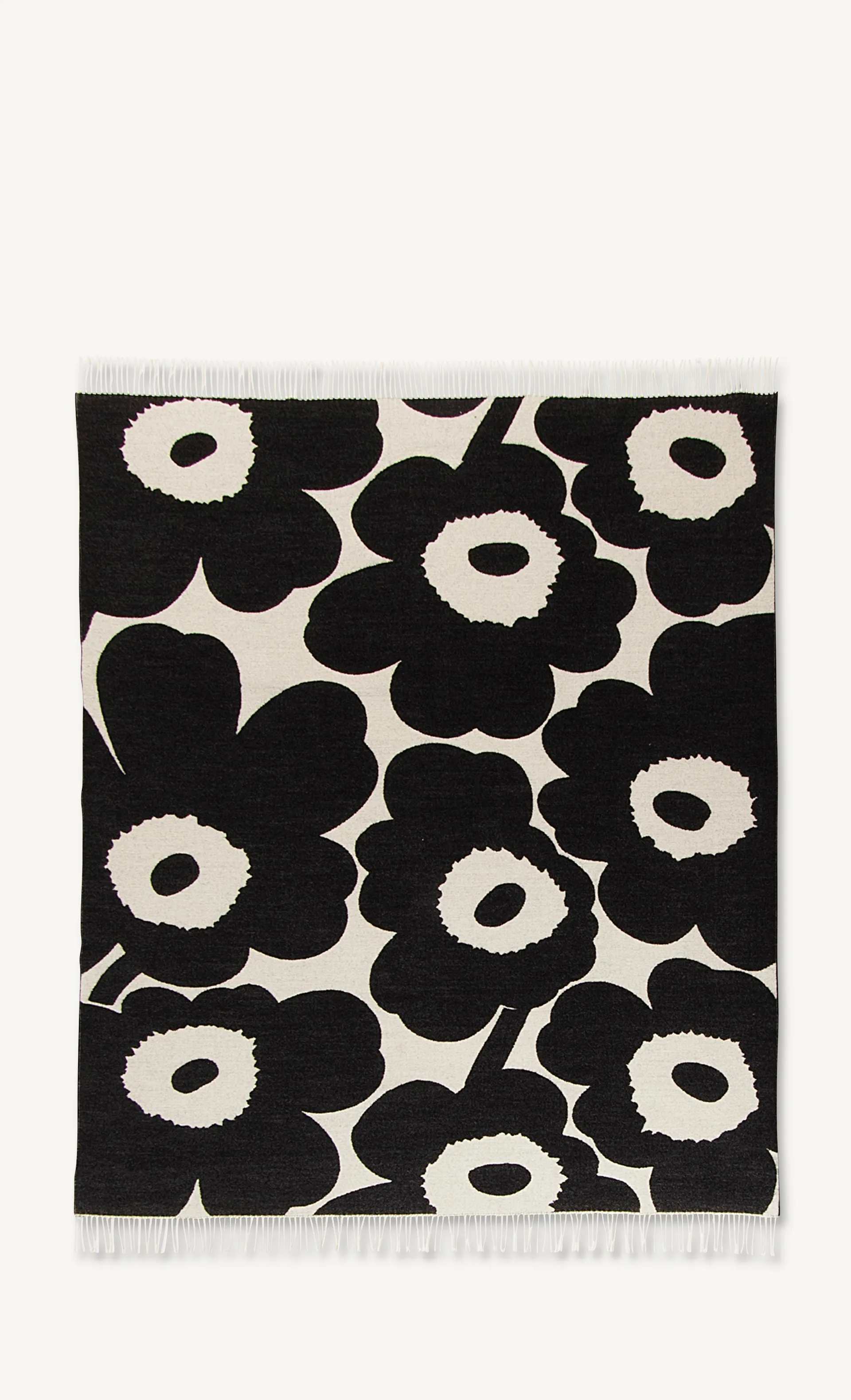 Unikko throw 130x180 cm, White-black Marimekko