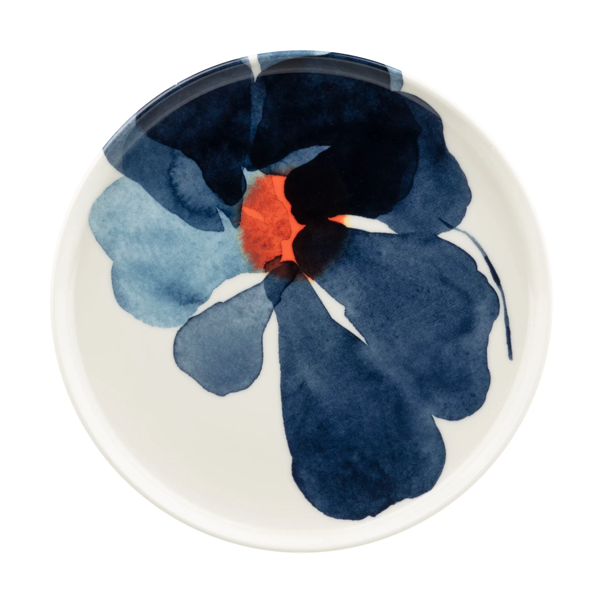 Valssi plate Ø20 cm, White-dark blue-orange Marimekko