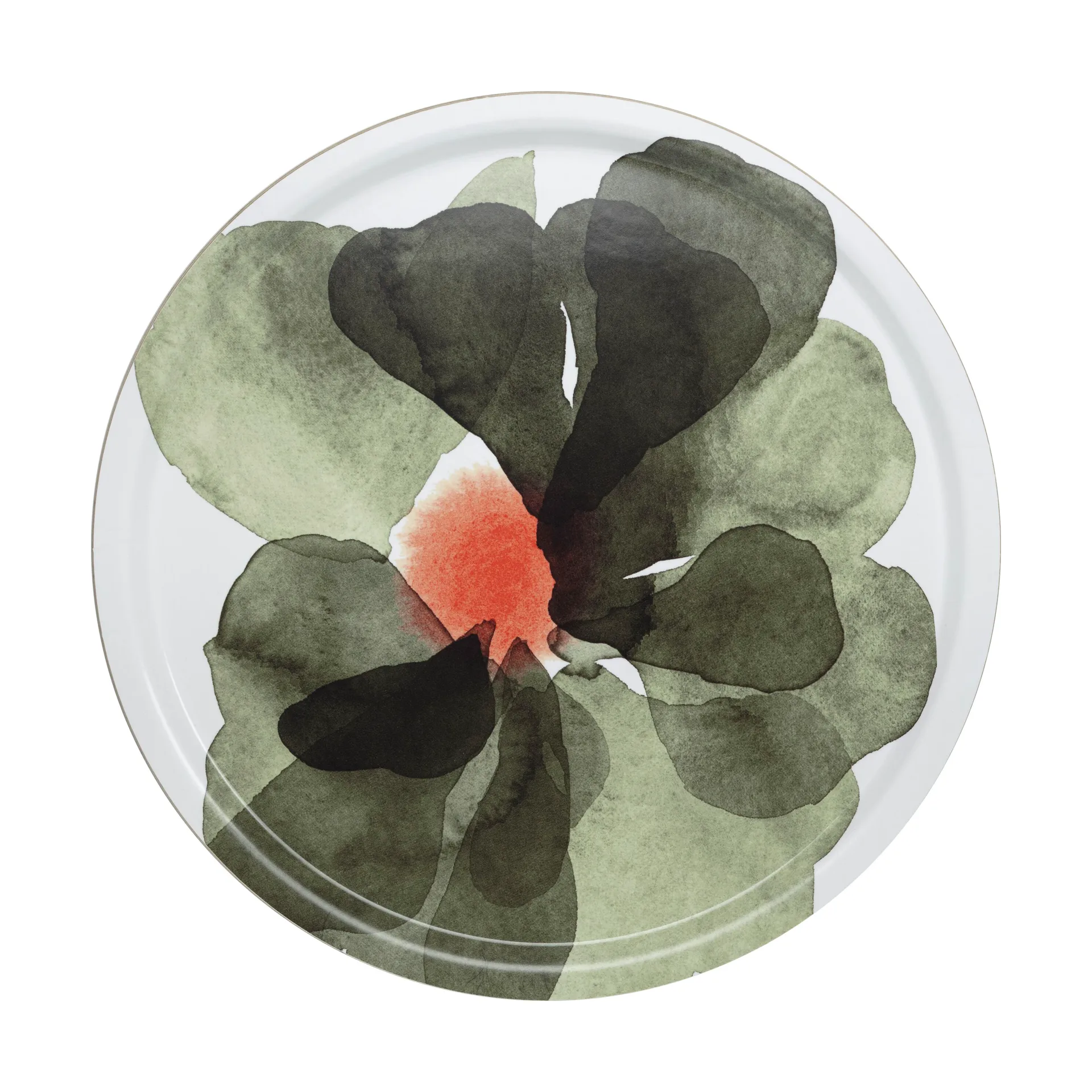Valssi tray Ø46 cm, White-forest green-tomato red Marimekko