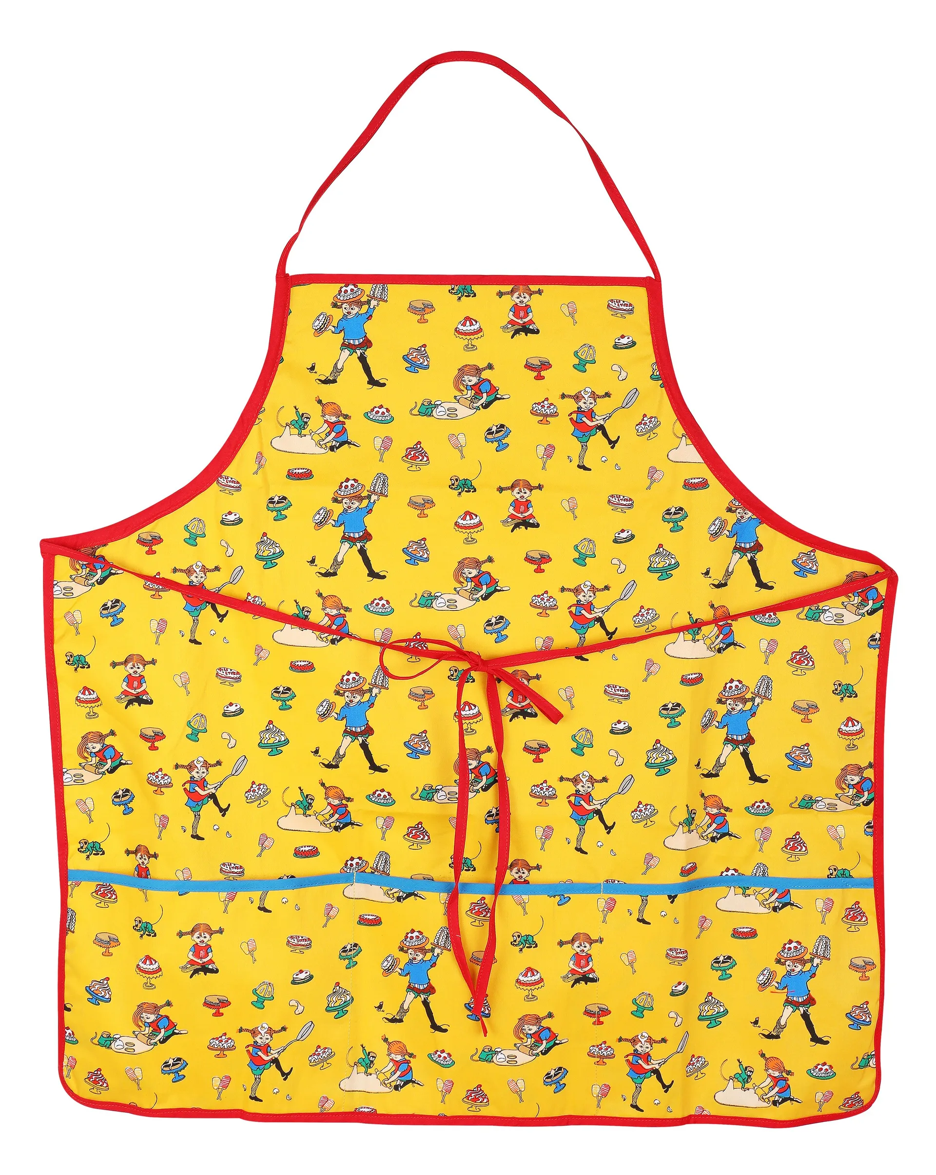 Pippi Baking Apron Adult 70x70 cm, Yellow Martinex