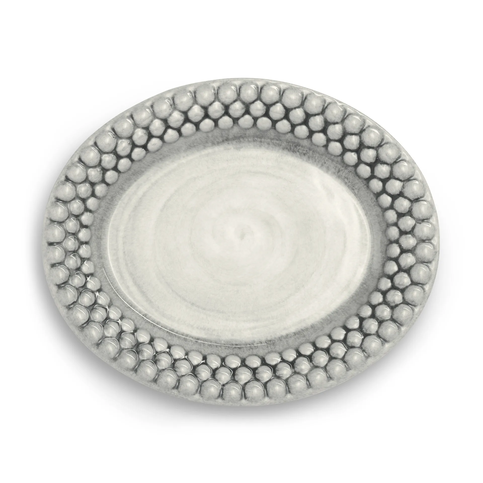 Bubbles oval plate 20 cm, Grey Mateus