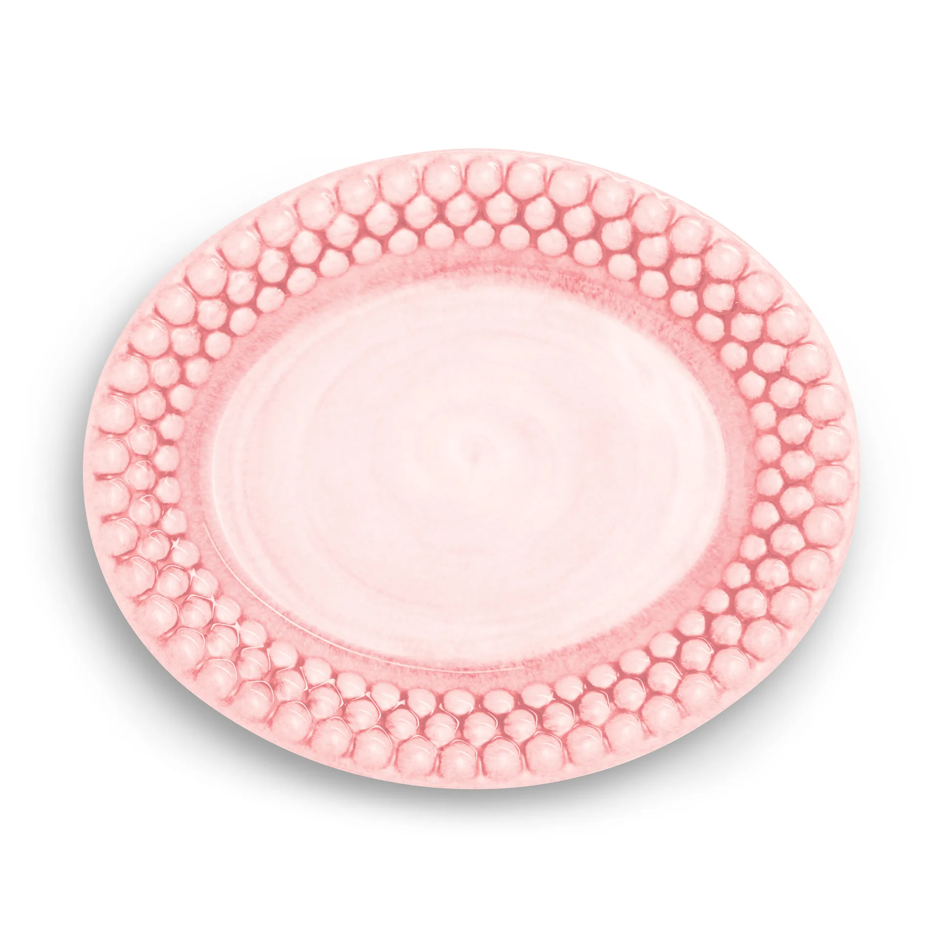 Bubbles oval plate 20 cm, light pink Mateus