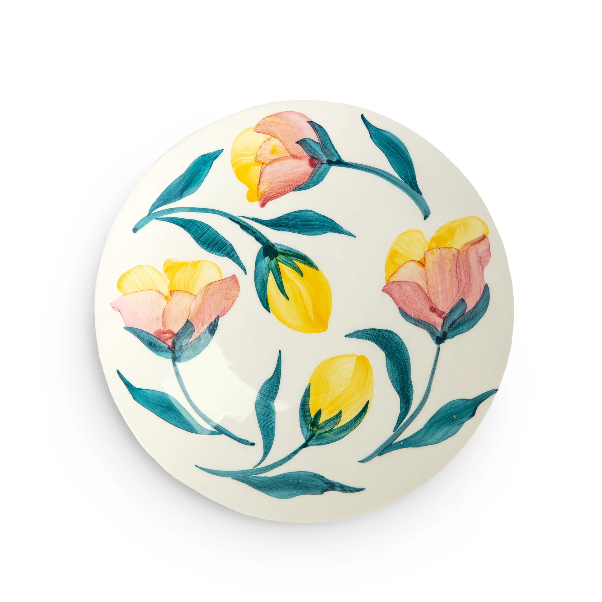 Flowers tulips side plate Ø20 cm, White Mateus