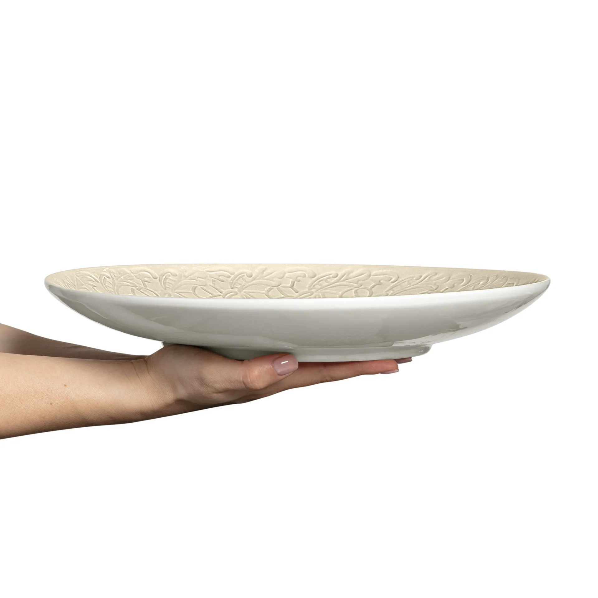 Lace saucer 34 cm, Sand Mateus