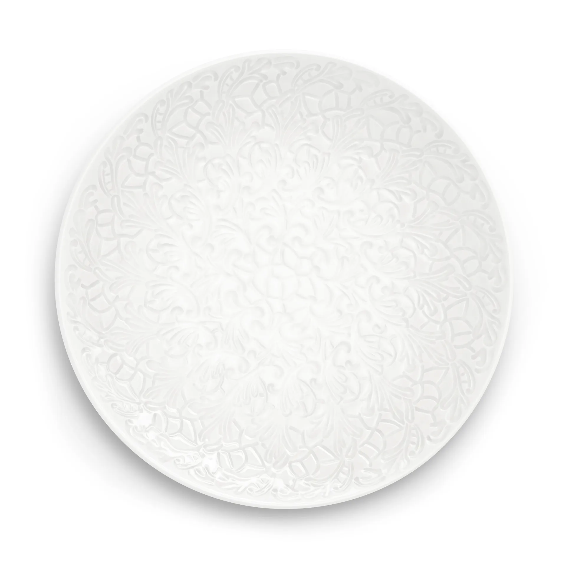 Lace saucer 34 cm, White Mateus