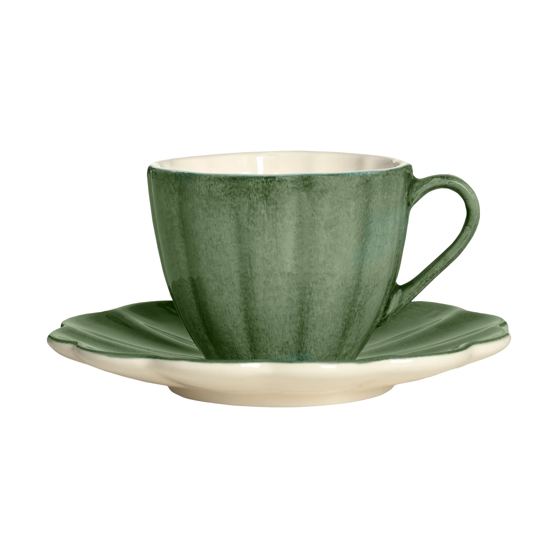 Oyster cup with saucer 25 cl, Forest green Mateus