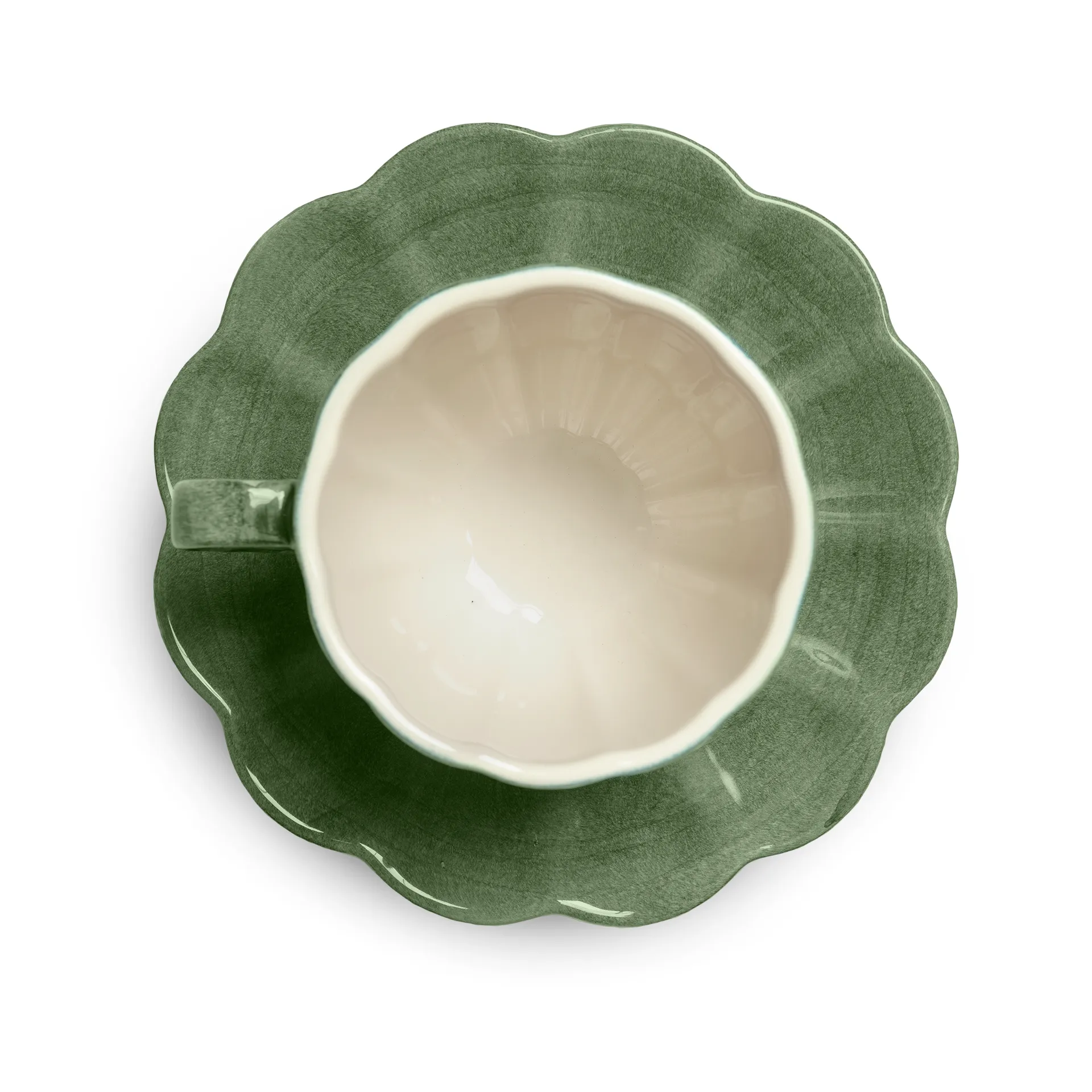 Oyster cup with saucer 25 cl, Forest green Mateus