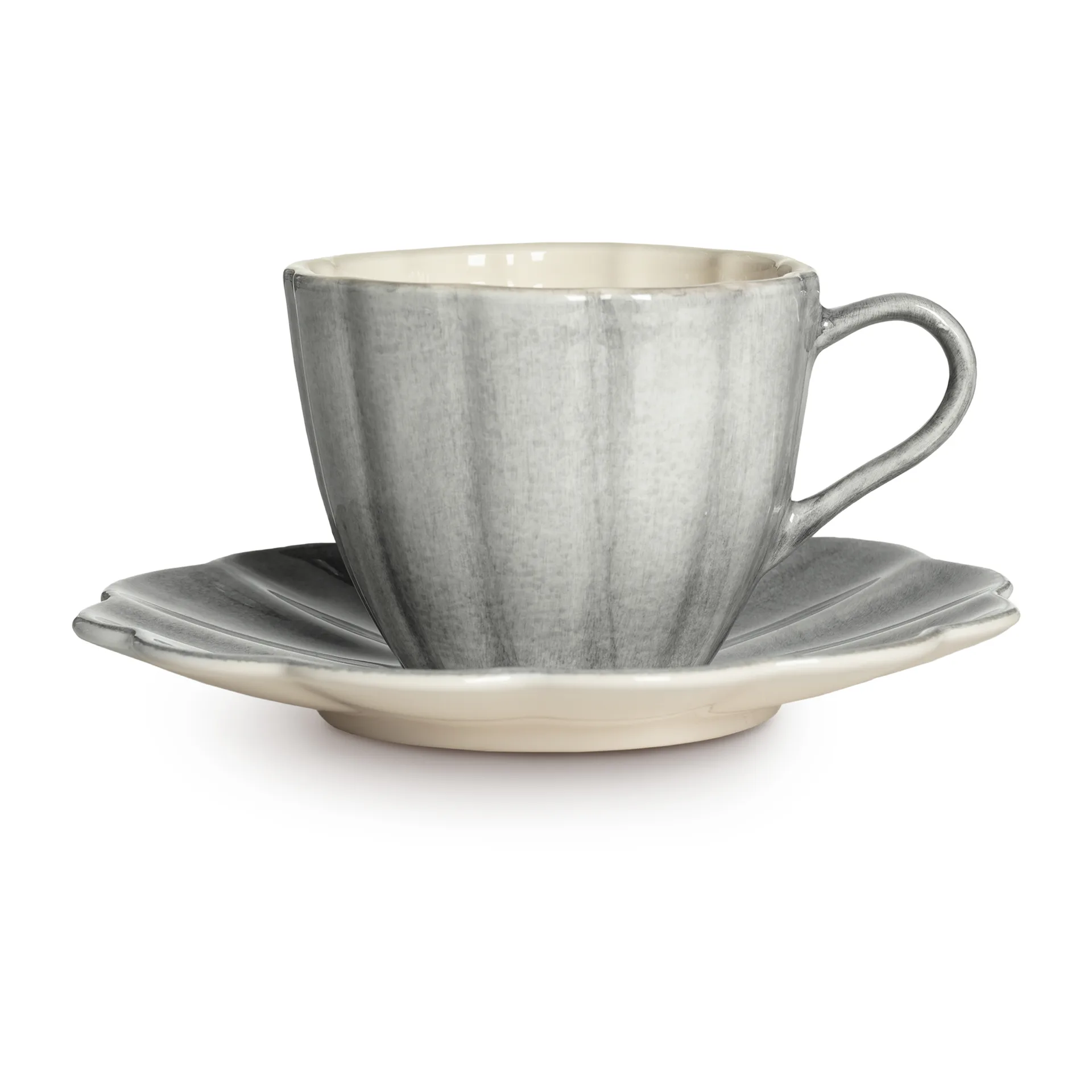 Oyster cup with saucer 25 cl, Grey Mateus