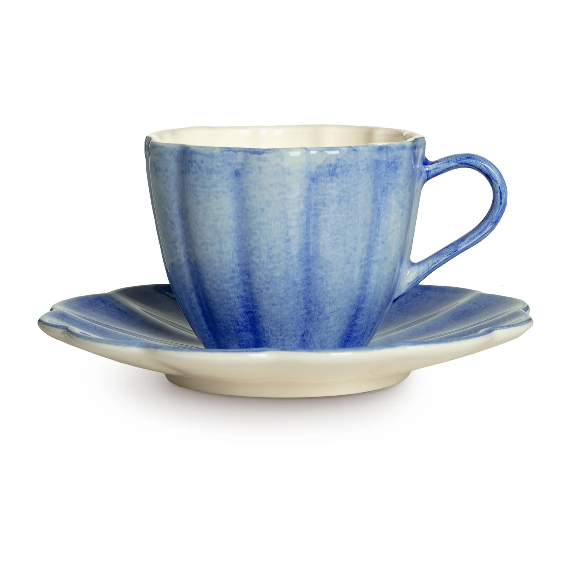 Oyster cup with saucer 25 cl, Light blue Mateus