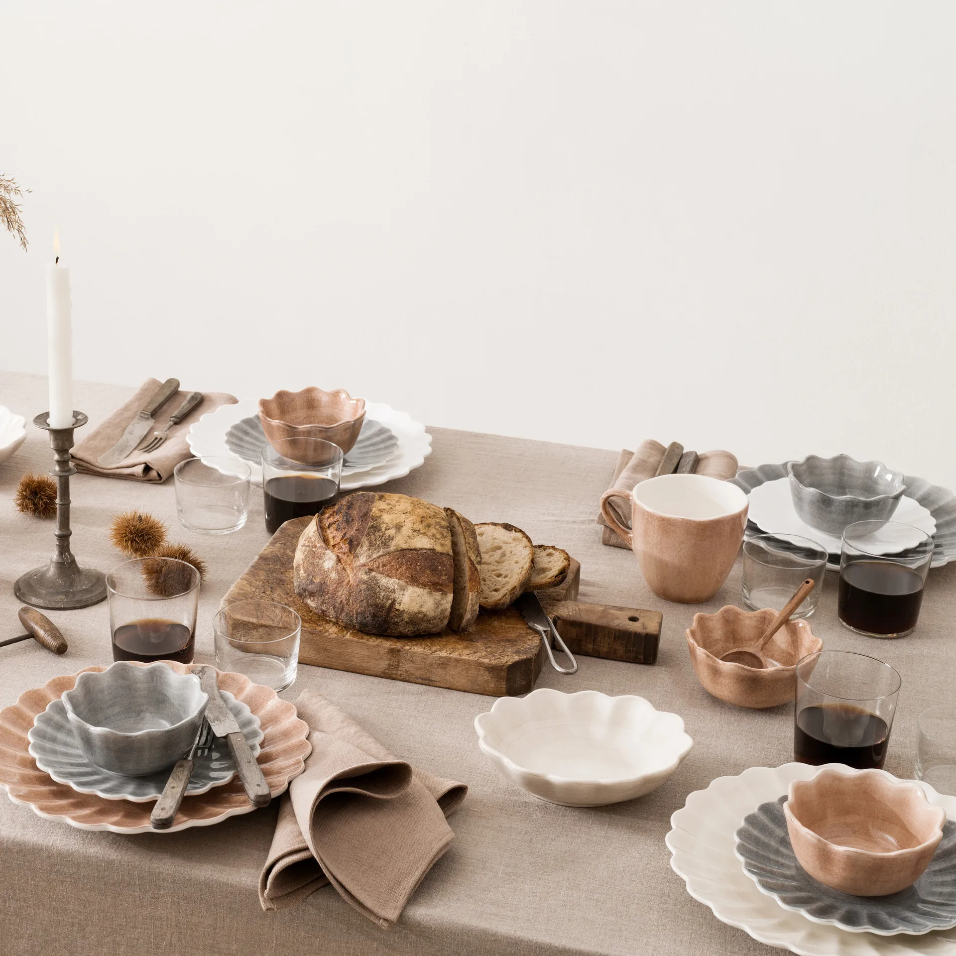 Oyster plate 20 cm, grey Mateus