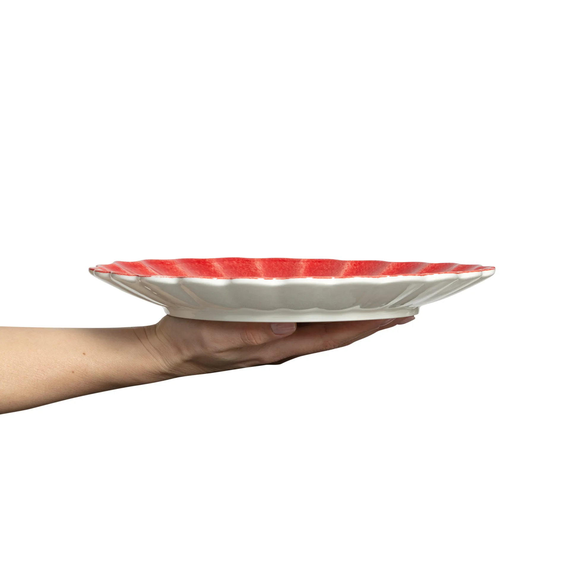 Oyster plate 28 cm, Red Mateus
