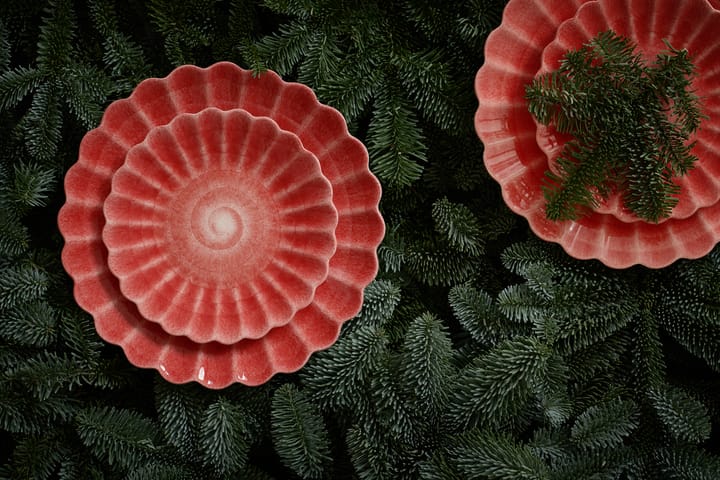 Oyster plate 28 cm, Red Mateus